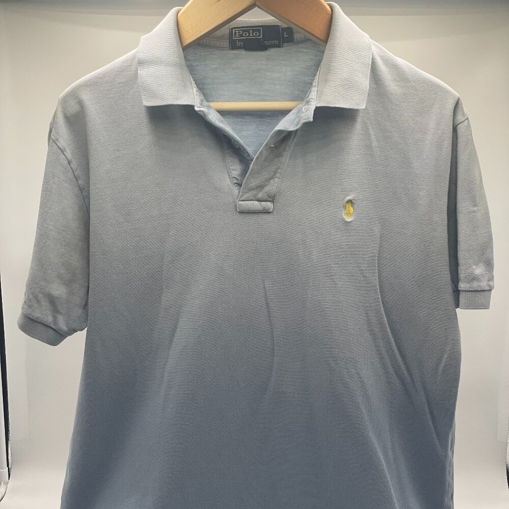 Polo Ralph Lauren Men's Baby Blue with Yellow Logo, Large
